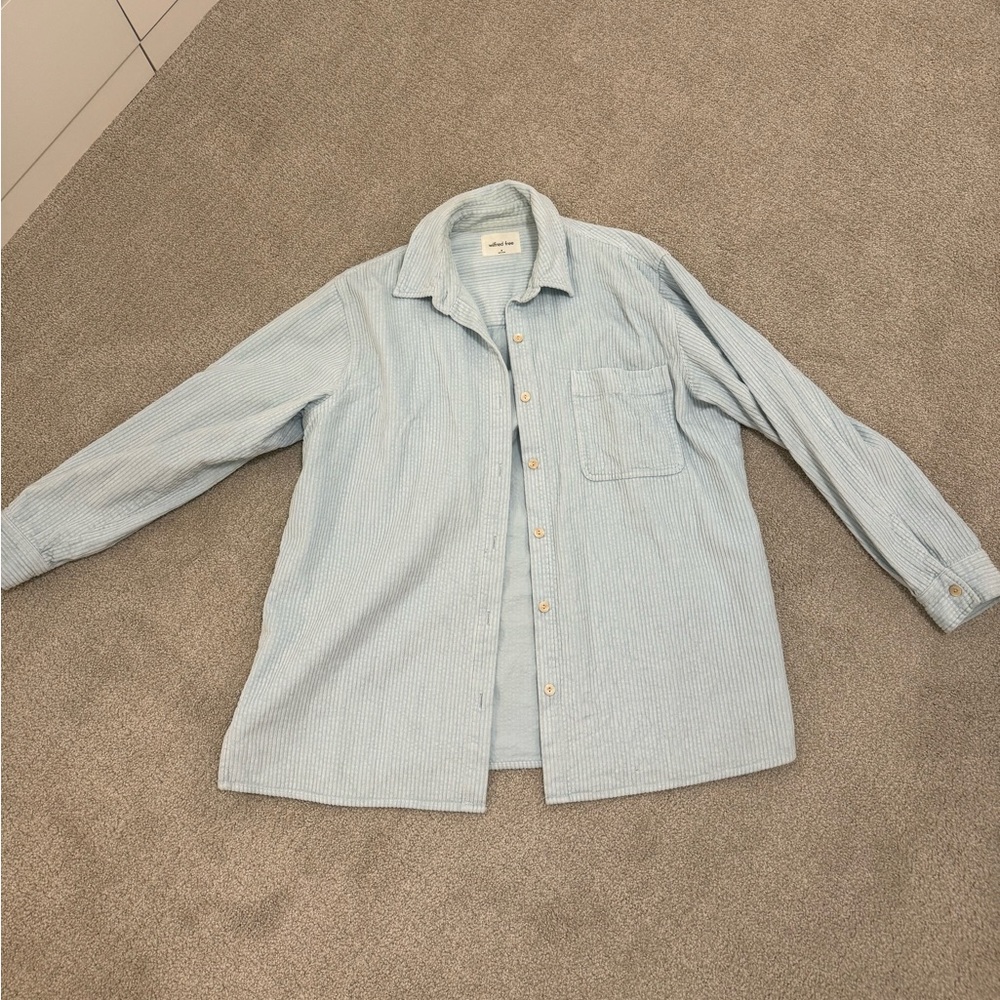 Aritzia Wilfred Free corduroy light blue jacket
